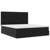 vidaXL Ottoman-Bett mit Matratzen & LEDs Schwarz 200x200 cm Samt