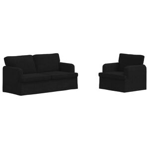 vidaXL Sofa Set 2 pcs Schwarz 162 x 80 x 85 cm Stoff