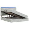 vidaXL LED-Speicherbett mit Matratze Hellgrau 140 x 200 cm Samt
