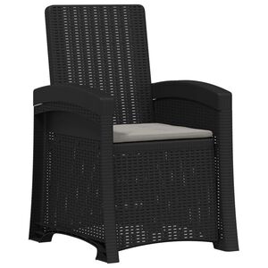 vidaXL Liegesessel Garten Rattan-Optik Anthrazit und Hellgrau PP