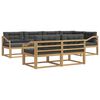 vidaXL Outdoor-Sofagarnitur 6 stk. Wei&szlig; und Anthrazit Polyester