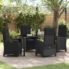 vidaXL Garten Essgruppe mit Kissen 5 pcs Schwarz Poly-Rattan