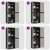 vidaXL Gartenschrank Grau und Schwarz 65x37x165 cm PP