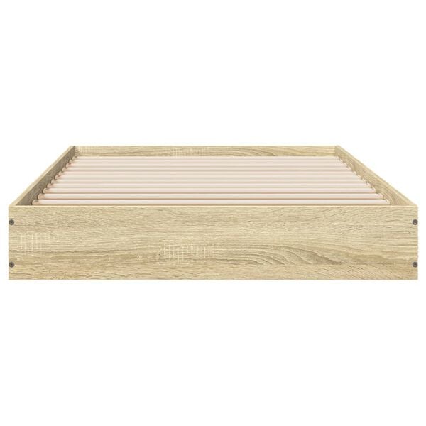 vidaXL Bettgestell ohne Matratze Sonoma-Eiche 75x190 cm Holzwerkstoff