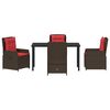 vidaXL Garten Essgruppe 5 pcs Braun Poly Rattan