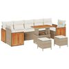 vidaXL Gartensofa-set 13 stk. 9-Sitzanzahl Beige und Creme Poly-Rattan