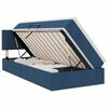 vidaXL Bett mit Stauraum und LED mit Matratze Blau 100 x 200 cm Stoff