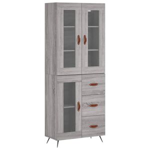 vidaXL Highboard Grau Sonoma 69,5x34x180 cm Holzwerkstoff