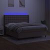 vidaXL Boxspringbett mit Matratze & LED Taupe 180x200 cm Stoff