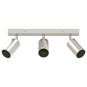 vidaXL Deckenstrahler mit Strahlern Nickel 38 x 6 x 16 cm Metall