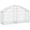 vidaXL Gabione mit Hochbogen 100x30x40/60 cm Verzinktes Eisen