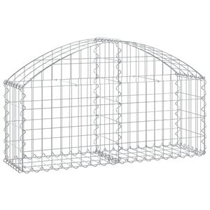 vidaXL Gabione mit Hochbogen 100x30x40/60 cm Verzinktes Eisen