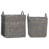 vidaXL Pflanzer Korb mit Speicher 2 pcs Grau Lacak Rattan