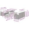vidaXL Gartensofa-set mit Kissen 8 pcs Grau Poly-Rattan