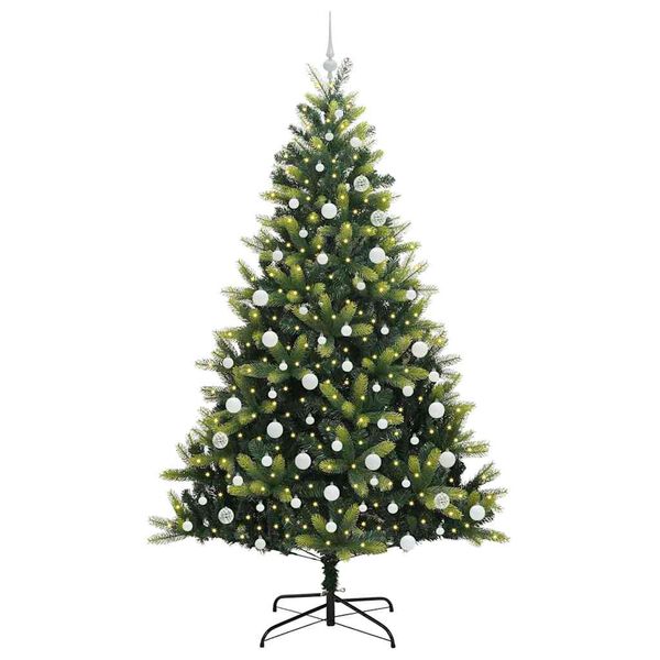 vidaXL K&uuml;nstlicher Klapp-Weihnachtsbaum mit 300 LEDs Gr&uuml;n 210 cm