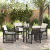 vidaXL Garten Essgruppe 5 pcs Schwarz Poly-Rattan