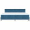 vidaXL LED Boxspringbett mit Matratze Dunkelblau 200 x 200 cm Samt