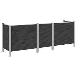 vidaXL M&uuml;lltonnenzaun Grau 315 x 85 x 115 cm Aluminium und WPC