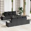 vidaXL Gartensofa-set mit Kissen 7 pcs Schwarz Poly-Rattan