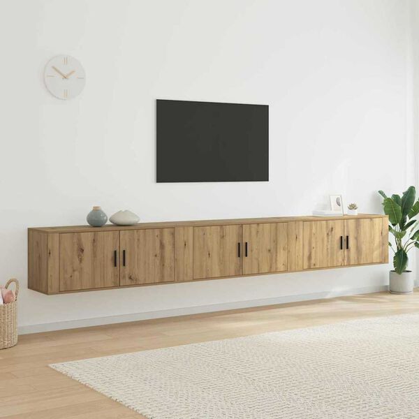 vidaXL Wand-TV-Schrank Set 3 pcs Artisan-Eiche 100 x 34,5 x 40 cm