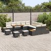 vidaXL Gartensofa-set 14 pcs Schwarz Poly-Rattan