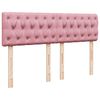 vidaXL Boxspringbett mit Matratze Rosa 140x200 cm Samt