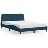 vidaXL Bett mit Matratze "Dover" Blau 120x200 cm Samt