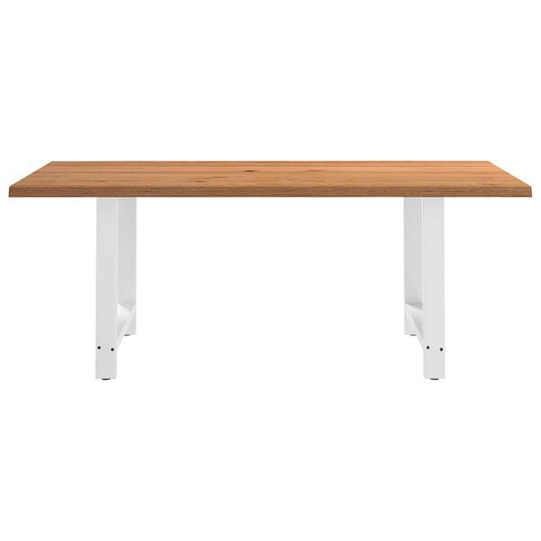 vidaXL Esstisch mit Baumkanten 200x100x74 cm Massivholz Eiche Rechteck