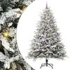 vidaXL K&uuml;nstlicher vorbeleuchteter Weihnachtsbaum mit Kugelset Gr&uuml;n