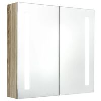 vidaXL LED-Bad-Spiegelschrank Eichenoptik 62x14x60 cm