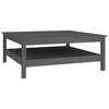 vidaXL Couchtisch Grau 100x100x40 cm Massivholz Kiefer