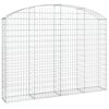 vidaXL Gabione mit Hochbogen 200x30x140/160 cm Verzinktes Eisen