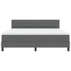 vidaXL Boxspringbett mit Matratze Dunkelgrau 180 x 200 cm Stoff