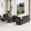 vidaXL Garten-Sofa-Set mit Kissen mit Speicher 8 pcs Schwarz