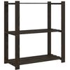 vidaXL Lagerregal mit 3 B&ouml;den Schwarz 80x38x90 cm Massivholz Kiefer