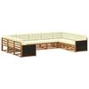 vidaXL Outdoor-Sofagarnitur 9 stk. Natur und Creme Massivholz Akazie