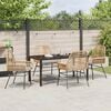 vidaXL Garten Essgruppe mit Kissen 5 pcs Braun Poly-Rattan