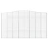 vidaXL Gabionen mit Hochbogen 3 Stk. 400x30x220/240cm Verzinktes Eisen