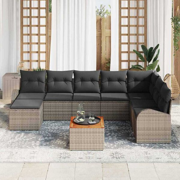 vidaXL Garten-Sofa-Set 9 pcs Grau