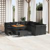 vidaXL Gartensofa-set mit Kissen 13 pcs Schwarz Poly-Rattan