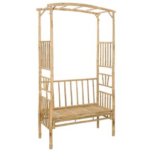 vidaXL Gartenbogen mit Sitzbank 115 x 50 x 205 cm Bambus
