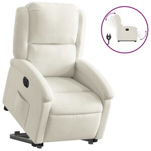 vidaXL Relaxsessel mit Aufstehhilfe Elektrisch Creme Samt