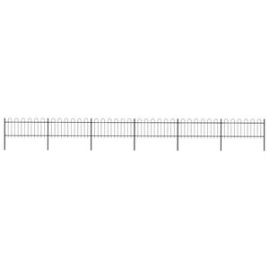 vidaXL Gartenzaun mit Rundbogen Stahl 1005 x 80 cm Schwarz