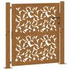 vidaXL Gartentor 100x100 cm Wetterfester Stahl Blattdesign