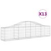vidaXL Gabionen mit Hochbogen 13 Stk. 200x30x40/60 cm Verzinktes Eisen