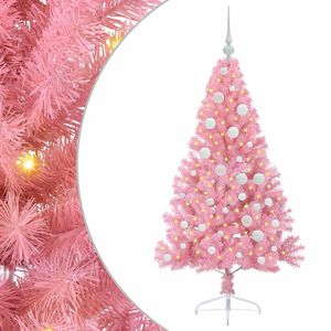 vidaXL K&uuml;nstlicher vorbeleuchteter Weihnachtsbaum Rosa 120 cm PVC