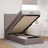 vidaXL Ottoman-Bett mit Matratze & LEDs Taupe 90x190 cm Stoff
