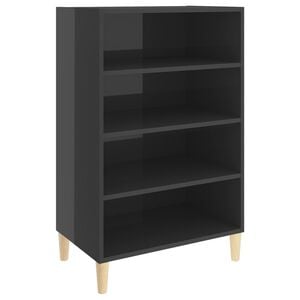 vidaXL Sideboard Hochglanz-Grau 57x35x90 cm Holzwerkstoff
