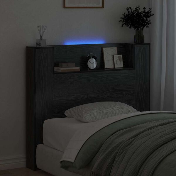 vidaXL Kopfteil Schwarz Eichen-Optik 120 x 15 x 103,5 cm Holzwerkstoff