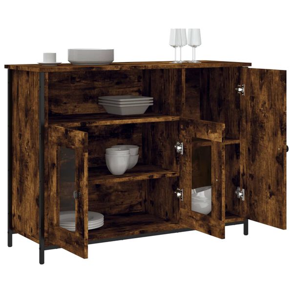 vidaXL Sideboard Räuchereiche 100x35x75 cm Holzwerkstoff